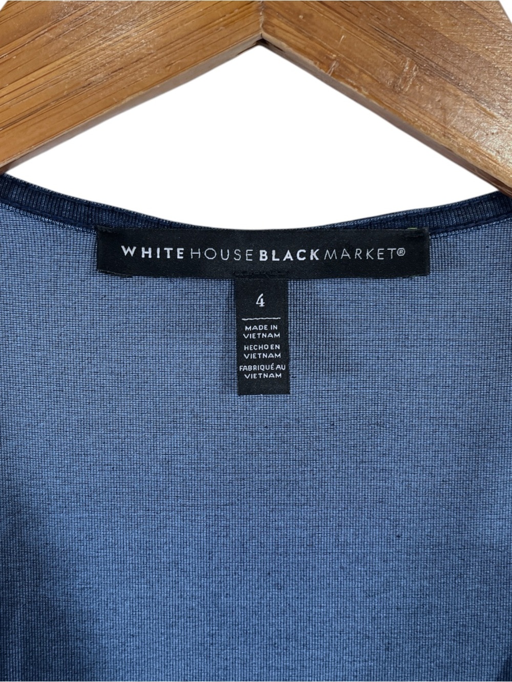 White House Black Market Faux Wrap Mini Dress in Indigo Blue Size 4 - Picture 6 of 9